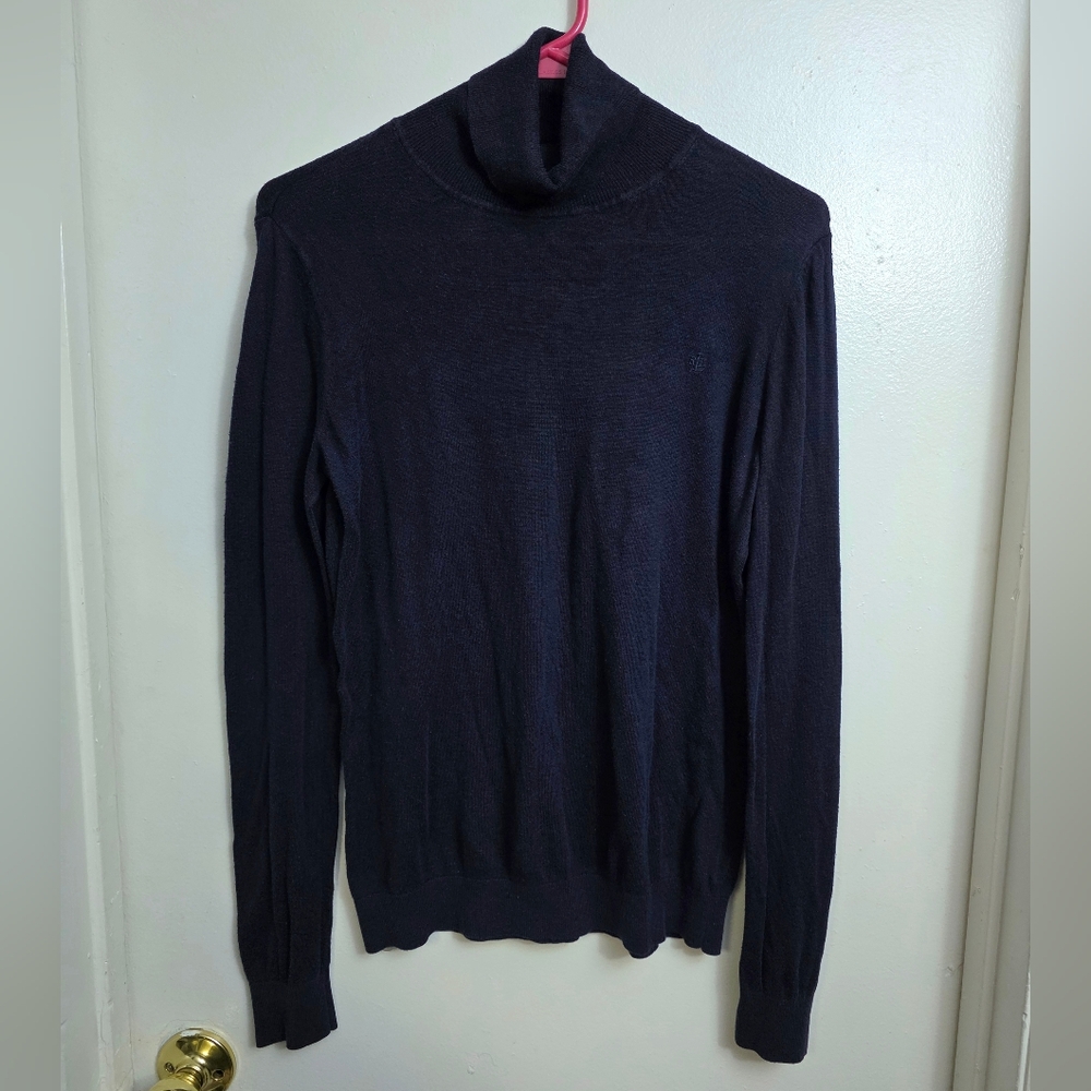 Lauren Ralph Lauren RLL Mens Dark Blue Lightweight Turtleneck Pull Over Sweater